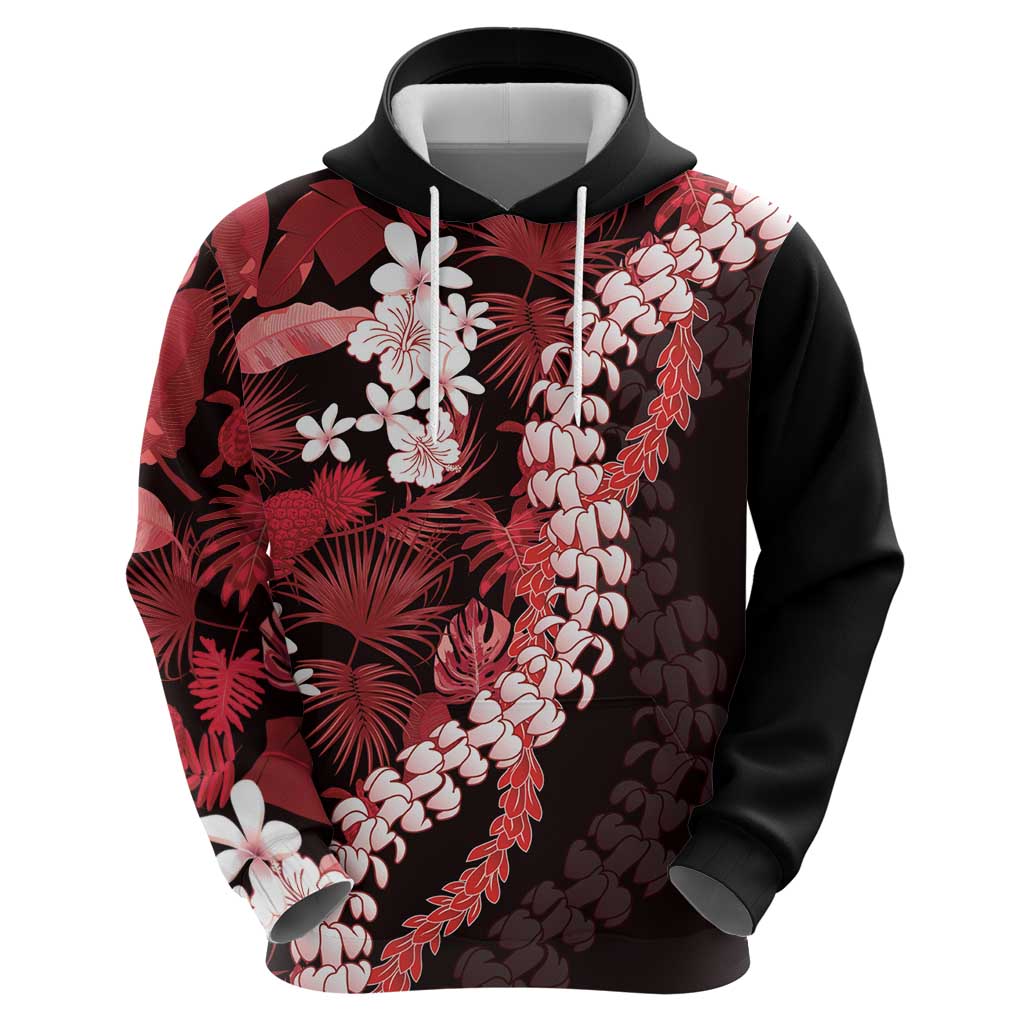 Ulaula Aloha Hawaii Lei Zip Hoodie Tropical Flowers Elegant Vibe - Polynesian Pride