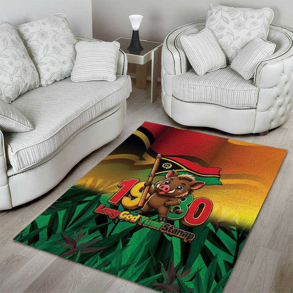 Vanuatu Independence Day Area Rug Chibi Boar Proud To Be A Ni-Van