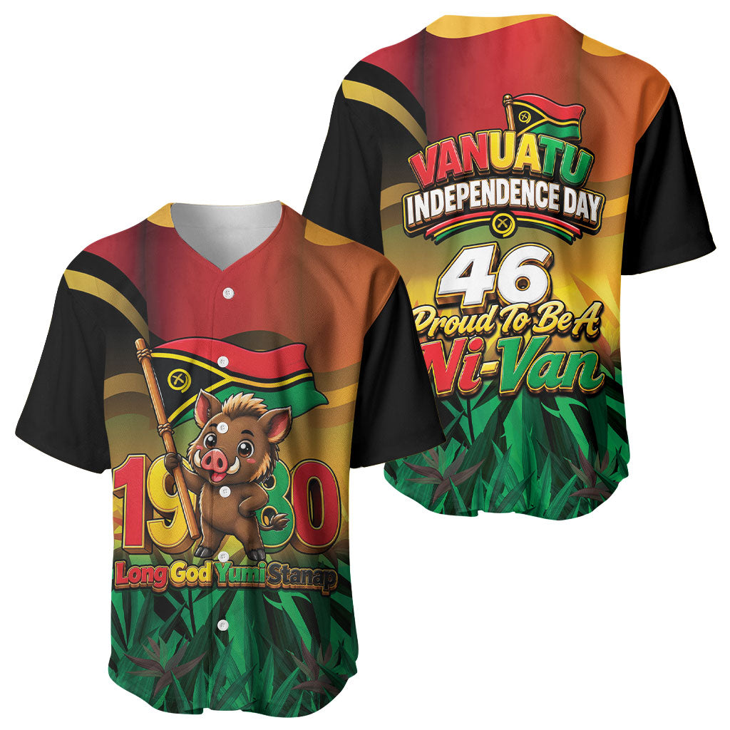 Vanuatu Independence Day Baseball Jersey Chibi Boar Proud To Be A Ni-Van