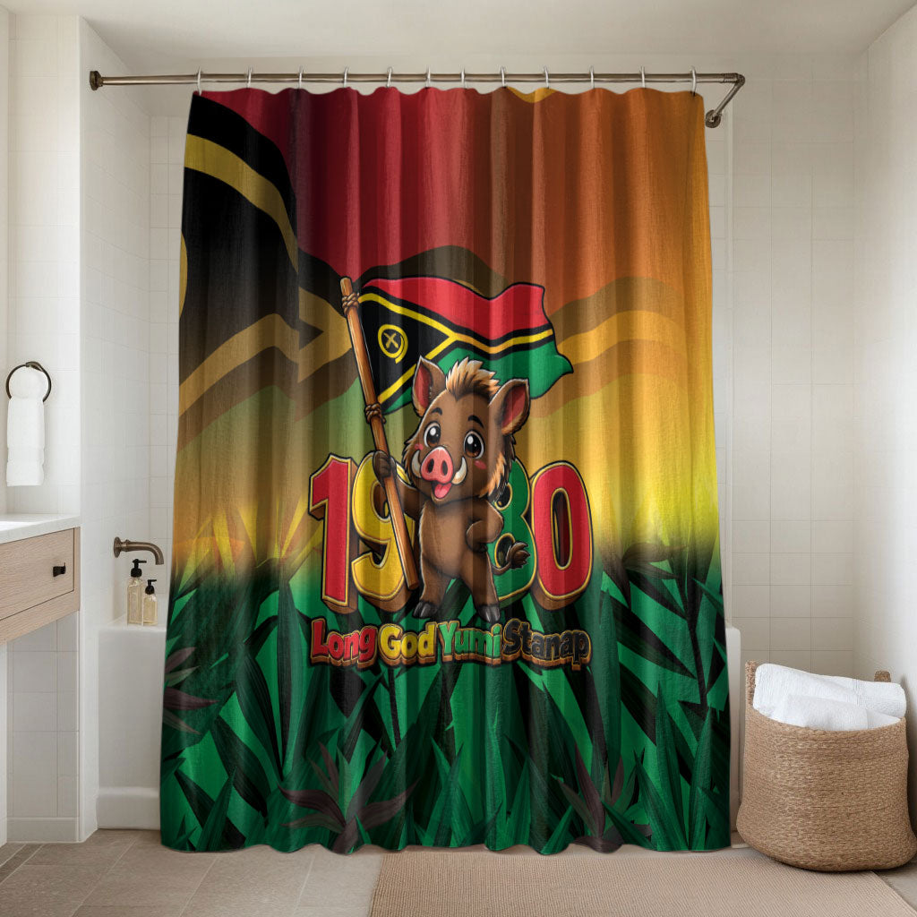 Vanuatu Independence Day Bathroom Set Chibi Boar Proud To Be A Ni-Van