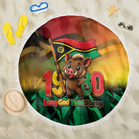Vanuatu Independence Day Beach Blanket Chibi Boar Proud To Be A Ni-Van