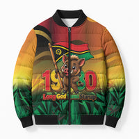 Vanuatu Independence Day Bomber Puffer Jacket Chibi Boar Proud To Be A Ni-Van
