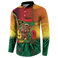 Vanuatu Independence Day Button Sweatshirt Chibi Boar Proud To Be A Ni-Van