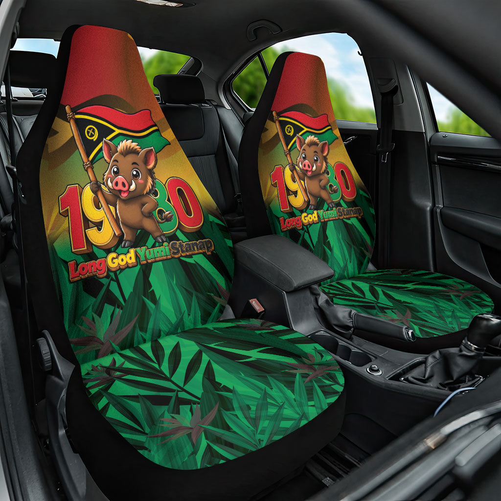 Vanuatu Independence Day Car Seat Cover Chibi Boar Proud To Be A Ni-Van