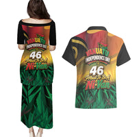Vanuatu Independence Day Couples Matching Puletasi and Hawaiian Shirt Chibi Boar Proud To Be A Ni-Van