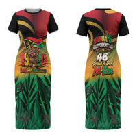 Vanuatu Independence Day Couples Matching Short Sleeve Bodycon Dress and Long Sleeve Button Shirt Chibi Boar Proud To Be A Ni-Van LT14 - Polynesian Pride