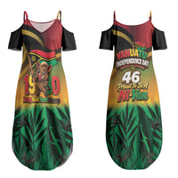 Vanuatu Independence Day Couples Matching Summer Maxi Dress and Long Sleeve Button Shirt Chibi Boar Proud To Be A Ni-Van LT14 - Polynesian Pride
