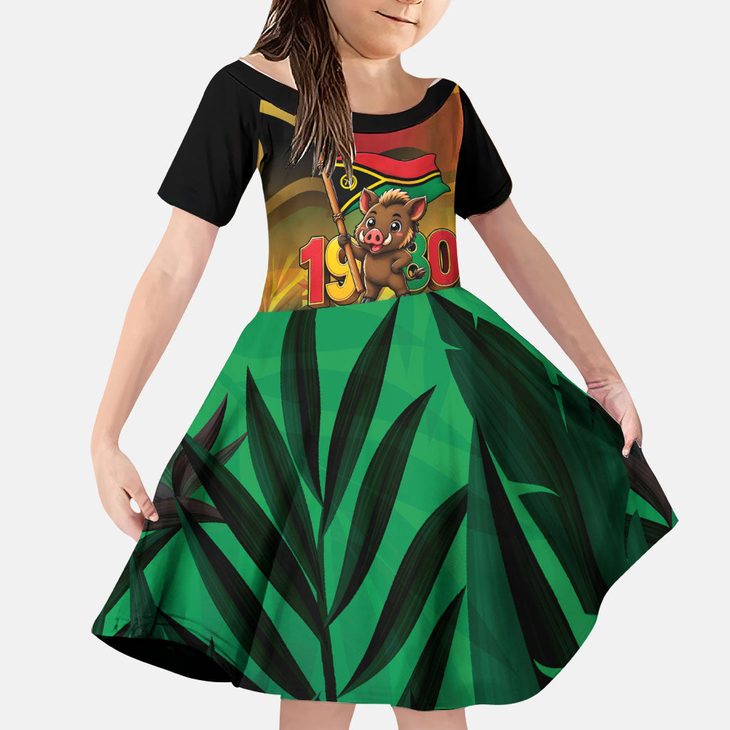 Vanuatu Independence Day Family Matching Mermaid Dress and Hawaiian Shirt Chibi Boar Proud To Be A Ni-Van