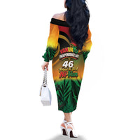 Vanuatu Independence Day Family Matching Off The Shoulder Long Sleeve Dress and Hawaiian Shirt Chibi Boar Proud To Be A Ni-Van