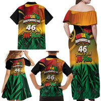 Vanuatu Independence Day Family Matching Off Shoulder Maxi Dress and Hawaiian Shirt Chibi Boar Proud To Be A Ni-Van