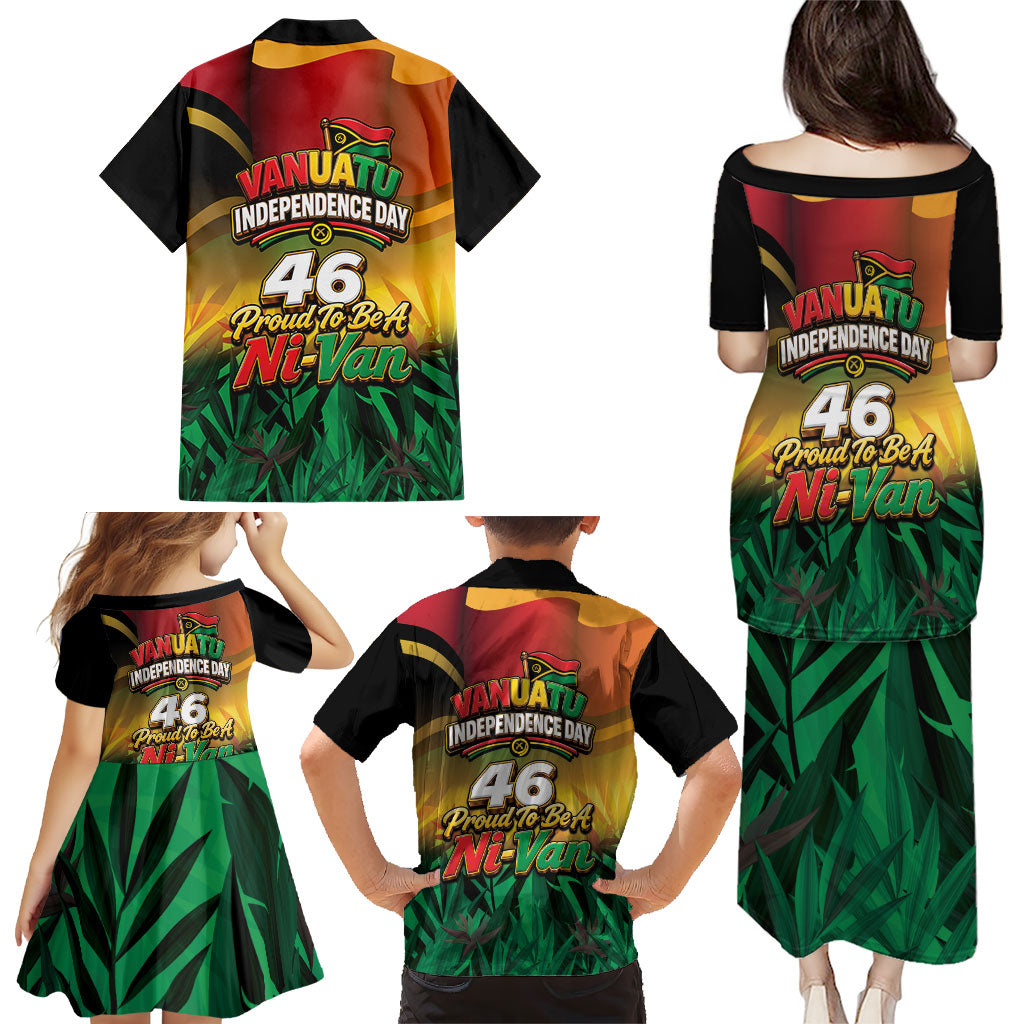 Vanuatu Independence Day Family Matching Puletasi and Hawaiian Shirt Chibi Boar Proud To Be A Ni-Van