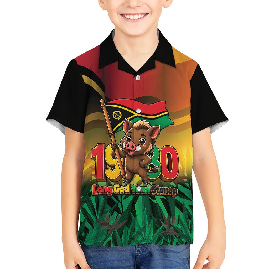 Vanuatu Independence Day Family Matching Summer Maxi Dress and Hawaiian Shirt Chibi Boar Proud To Be A Ni-Van