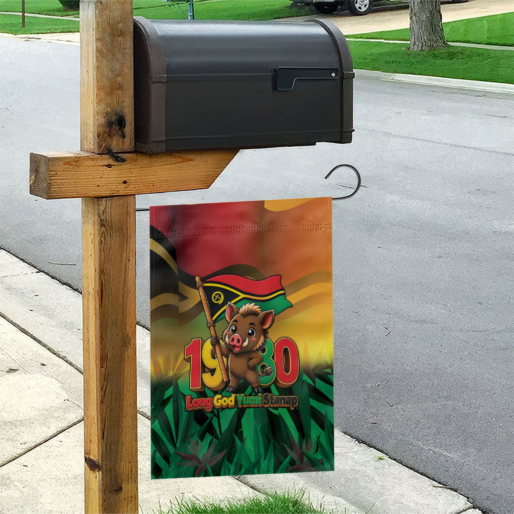 Vanuatu Independence Day Garden Flag Chibi Boar Proud To Be A Ni-Van