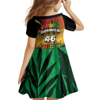 Vanuatu Independence Day Kid Short Sleeve Dress Chibi Boar Proud To Be A Ni-Van