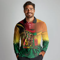 Vanuatu Independence Day Long Sleeve Polo Shirt Chibi Boar Proud To Be A Ni-Van
