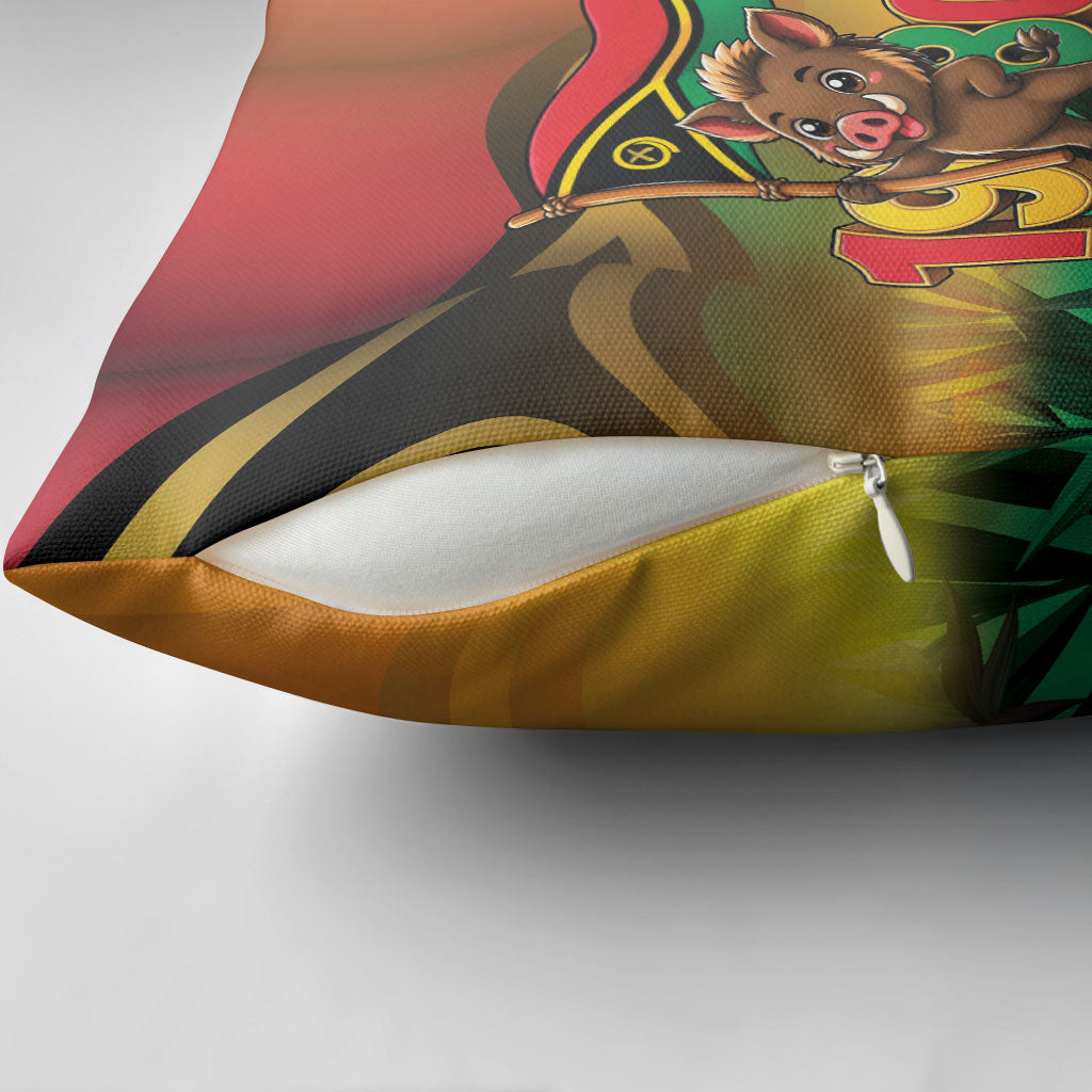 Vanuatu Independence Day Pillow Cover Chibi Boar Proud To Be A Ni-Van