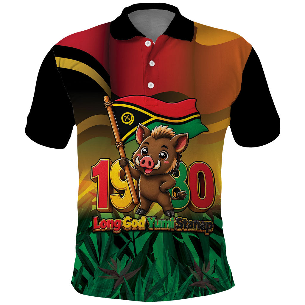 Vanuatu Independence Day Polo Shirt Chibi Boar Proud To Be A Ni-Van