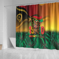 Vanuatu Independence Day Shower Curtain Chibi Boar Proud To Be A Ni-Van