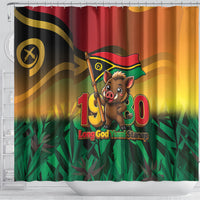 Vanuatu Independence Day Shower Curtain Chibi Boar Proud To Be A Ni-Van