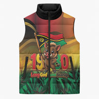 Vanuatu Independence Day Sleeveless Puffer Jacket Chibi Boar Proud To Be A Ni-Van