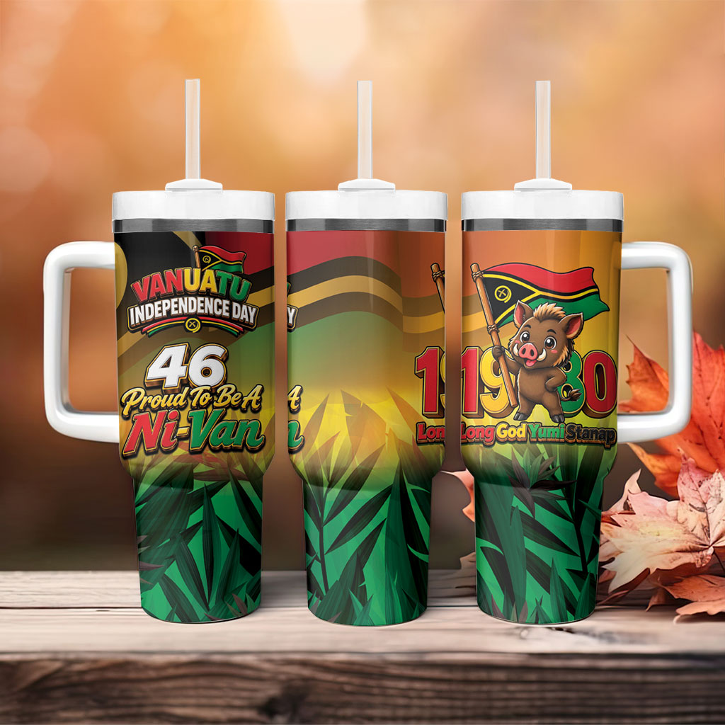 Vanuatu Independence Day Tumbler With Handle Chibi Boar Proud To Be A Ni-Van