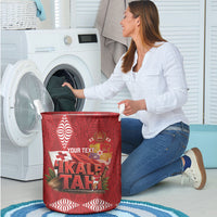 Tonga Rugby Custom Laundry Basket 2026 Go Ikale Tahi Ngatu Pattern