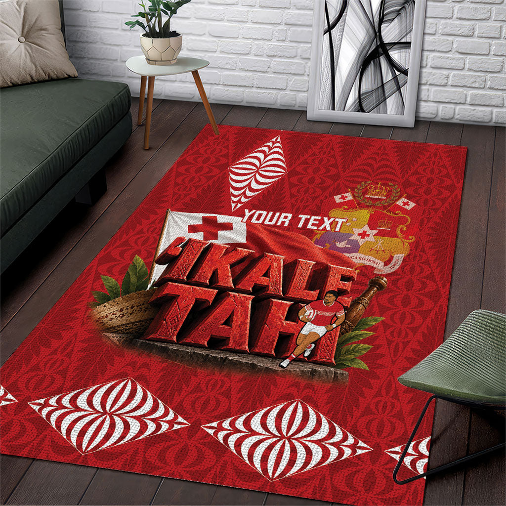 Tonga Rugby Custom Area Rug 2026 Go Ikale Tahi Ngatu Pattern