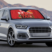 Tonga Rugby Custom Auto Sun Shade 2026 Go Ikale Tahi Ngatu Pattern