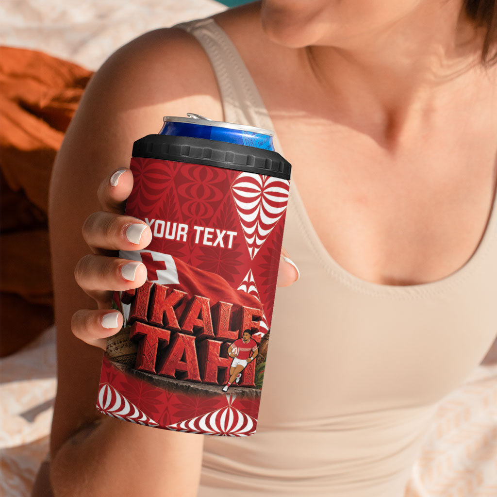 Tonga Rugby Custom 4 in 1 Can Cooler Tumbler 2026 Go Ikale Tahi Ngatu Pattern