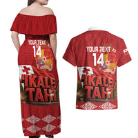 Tonga Rugby Custom Couples Matching Off Shoulder Maxi Dress and Hawaiian Shirt 2026 Go Ikale Tahi Ngatu Pattern