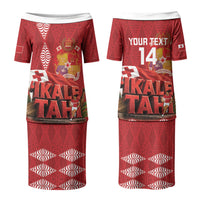 Tonga Rugby Custom Couples Matching Puletasi and Long Sleeve Button Shirt 2026 Go Ikale Tahi Ngatu Pattern LT14 - Polynesian Pride