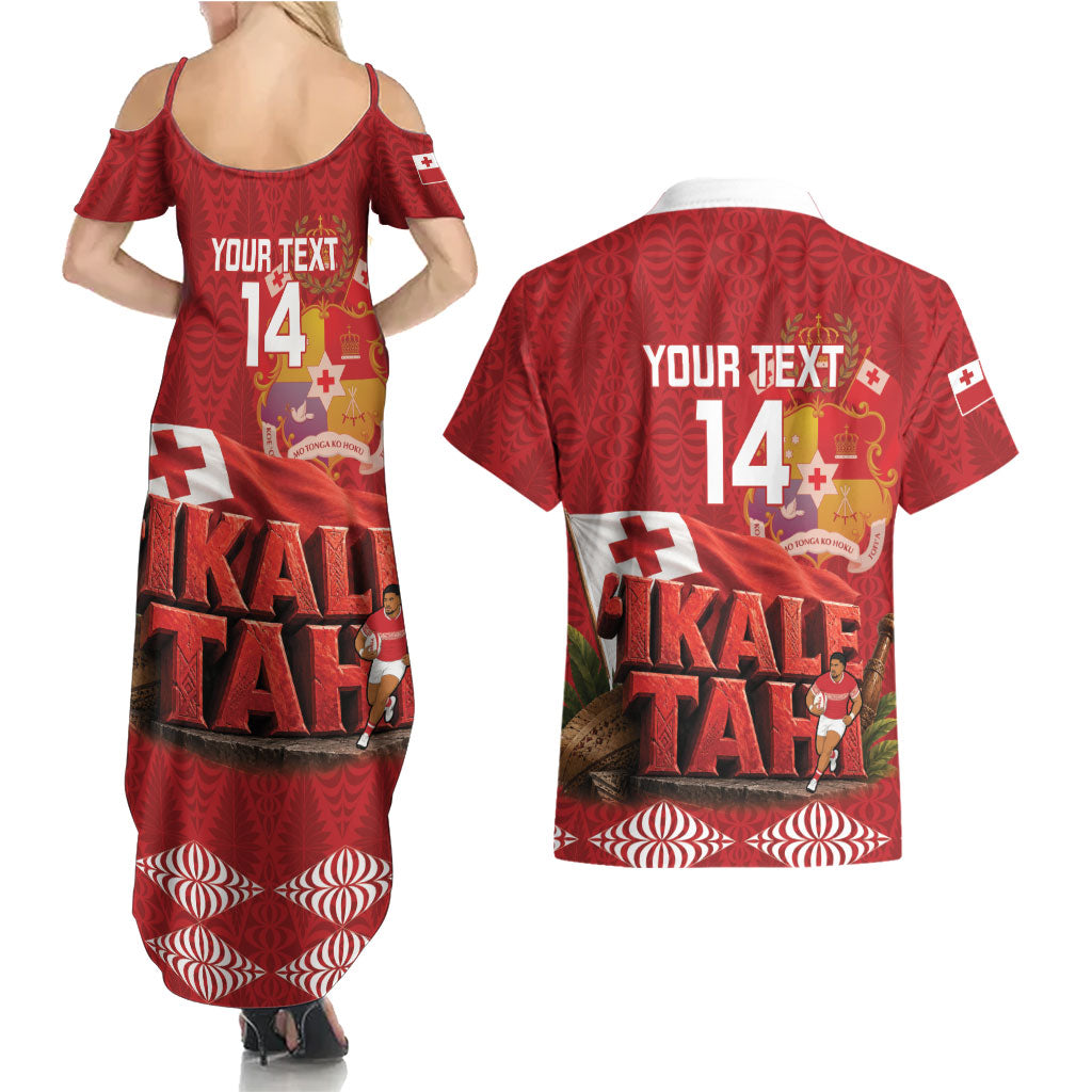 Tonga Rugby Custom Couples Matching Summer Maxi Dress and Hawaiian Shirt 2026 Go Ikale Tahi Ngatu Pattern