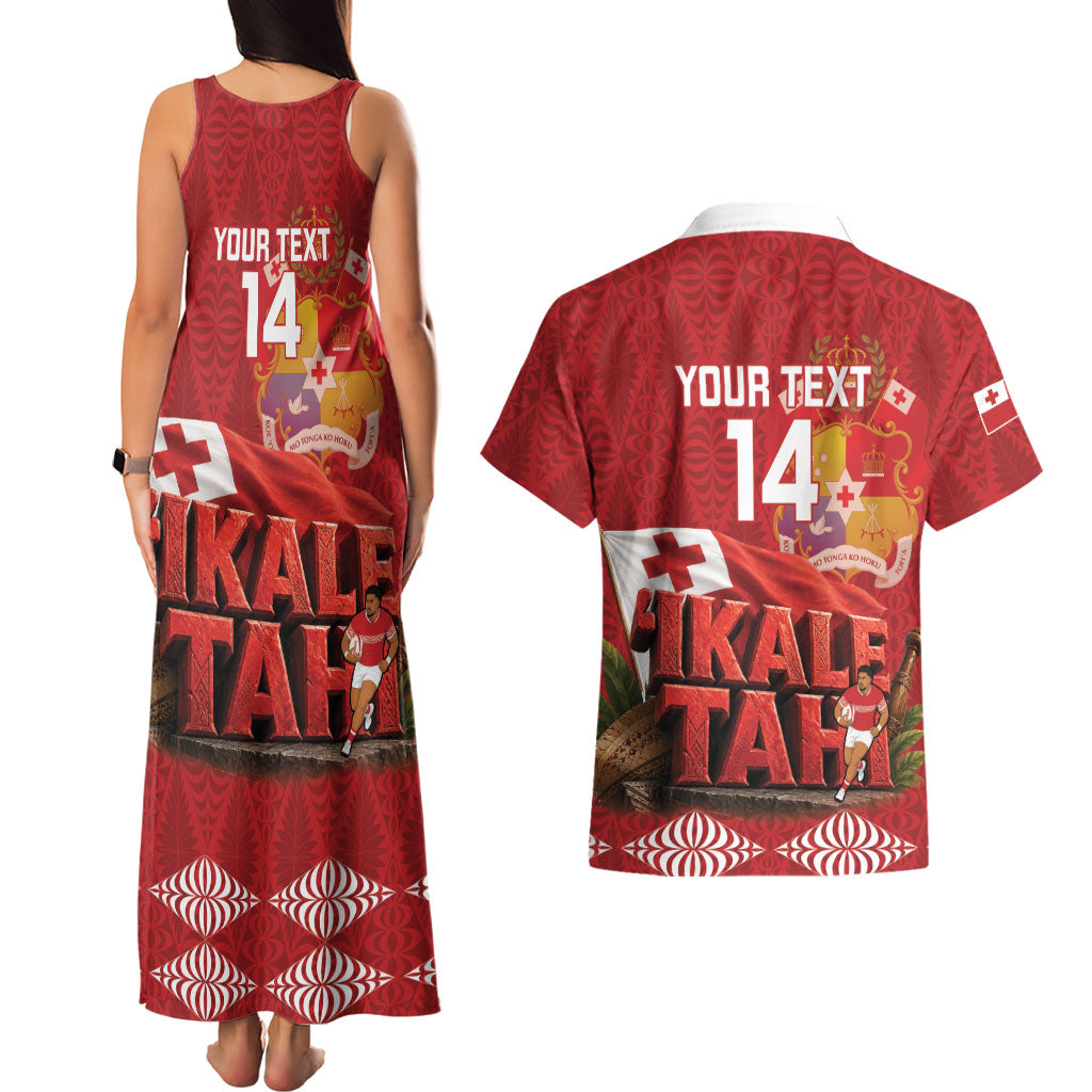 Tonga Rugby Custom Couples Matching Tank Maxi Dress and Hawaiian Shirt 2026 Go Ikale Tahi Ngatu Pattern