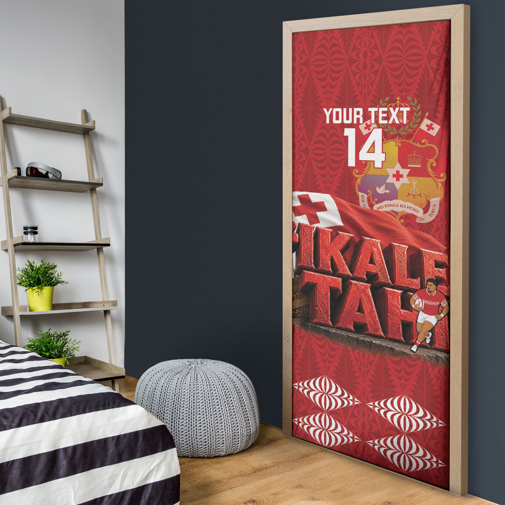 Tonga Rugby Custom Door Cover 2026 Go Ikale Tahi Ngatu Pattern