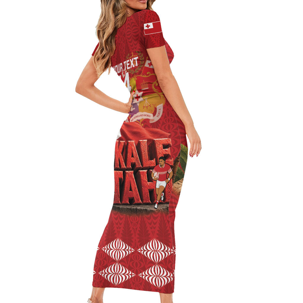 Tonga Rugby Custom Family Matching Short Sleeve Bodycon Dress and Hawaiian Shirt 2026 Go Ikale Tahi Ngatu Pattern