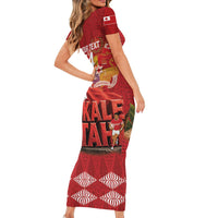 Tonga Rugby Custom Family Matching Short Sleeve Bodycon Dress and Hawaiian Shirt 2026 Go Ikale Tahi Ngatu Pattern