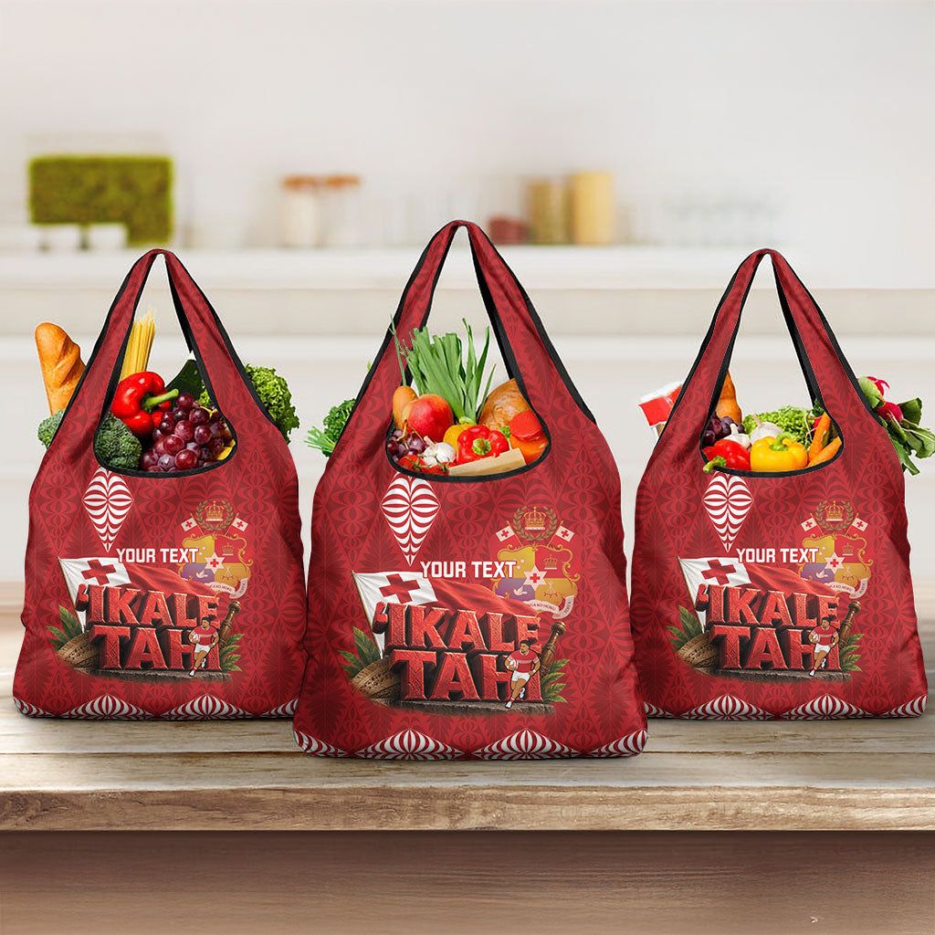 Tonga Rugby Custom Grocery Bag 2026 Go Ikale Tahi Ngatu Pattern