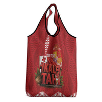 Tonga Rugby Custom Grocery Bag 2026 Go Ikale Tahi Ngatu Pattern