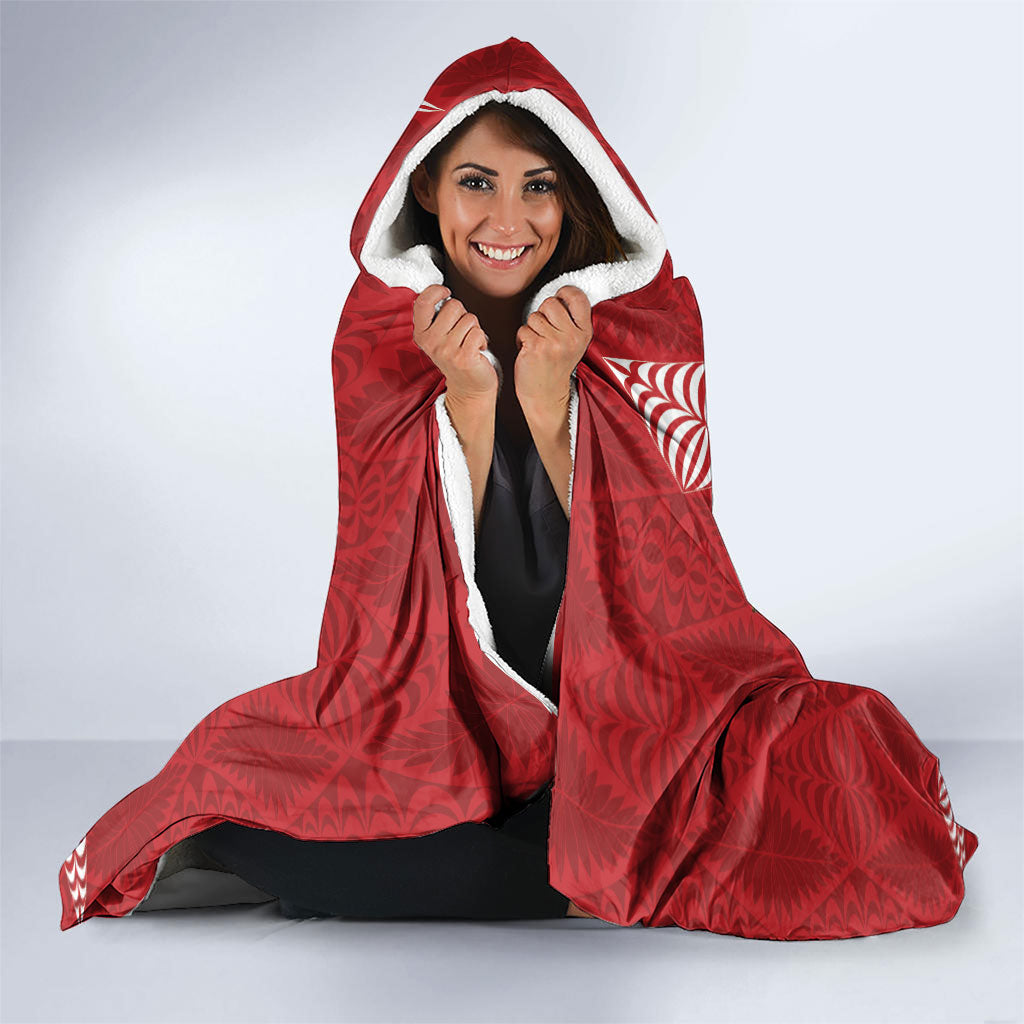 Tonga Rugby Custom Hooded Blanket 2026 Go Ikale Tahi Ngatu Pattern