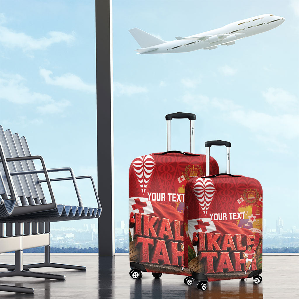Tonga Rugby Custom Luggage Cover 2026 Go Ikale Tahi Ngatu Pattern