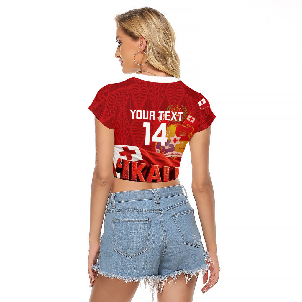 Tonga Rugby Custom Raglan Cropped T Shirt 2026 Go Ikale Tahi Ngatu Pattern