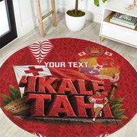 Tonga Rugby Custom Round Carpet 2026 Go Ikale Tahi Ngatu Pattern