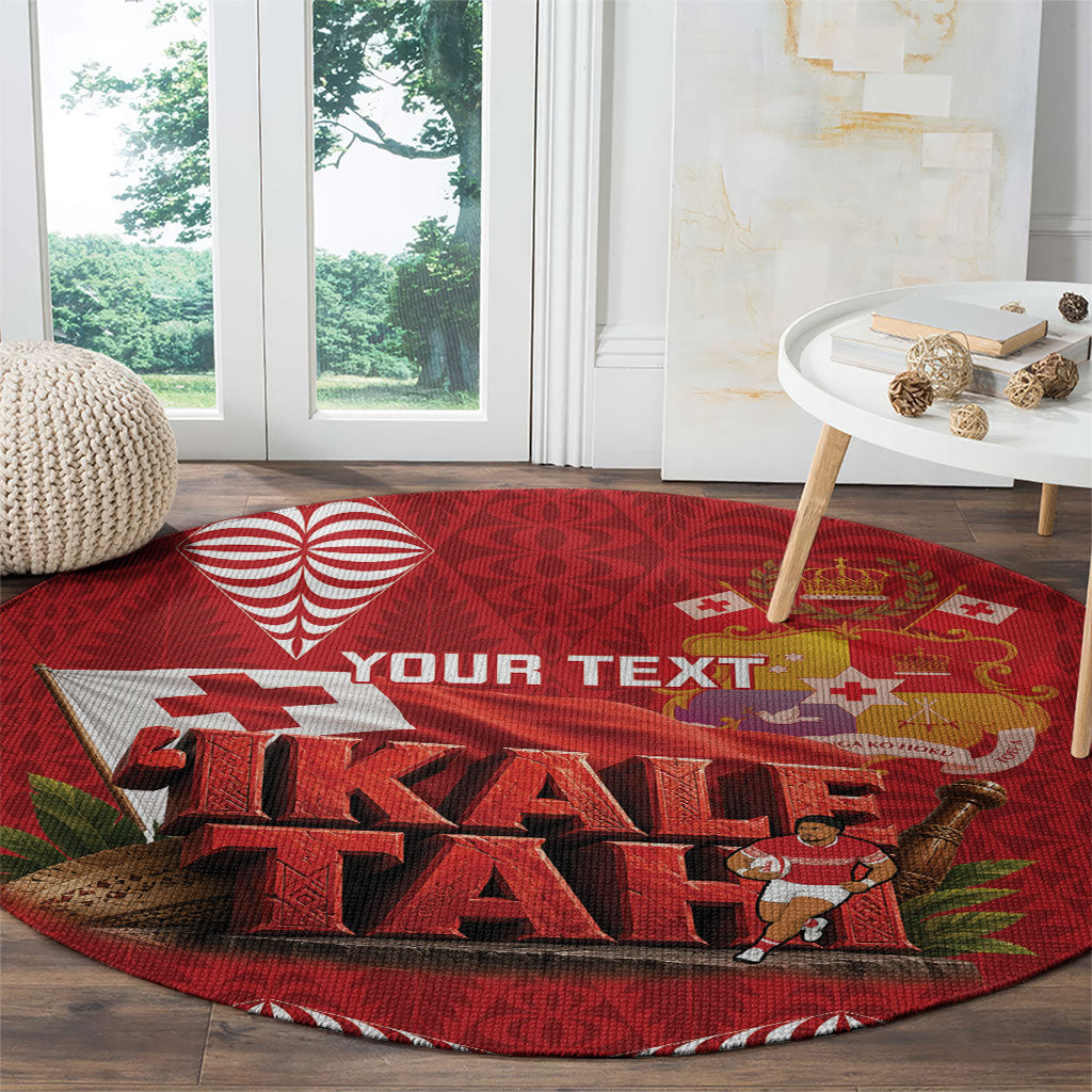 Tonga Rugby Custom Round Carpet 2026 Go Ikale Tahi Ngatu Pattern