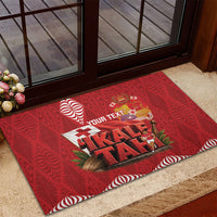 Tonga Rugby Custom Rubber Doormat 2026 Go Ikale Tahi Ngatu Pattern