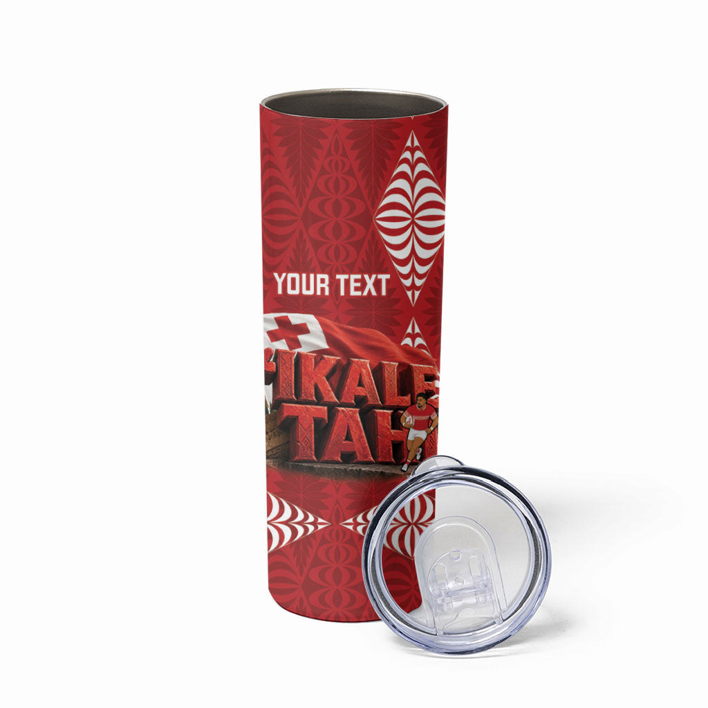 Tonga Rugby Custom Skinny Tumbler 2026 Go Ikale Tahi Ngatu Pattern