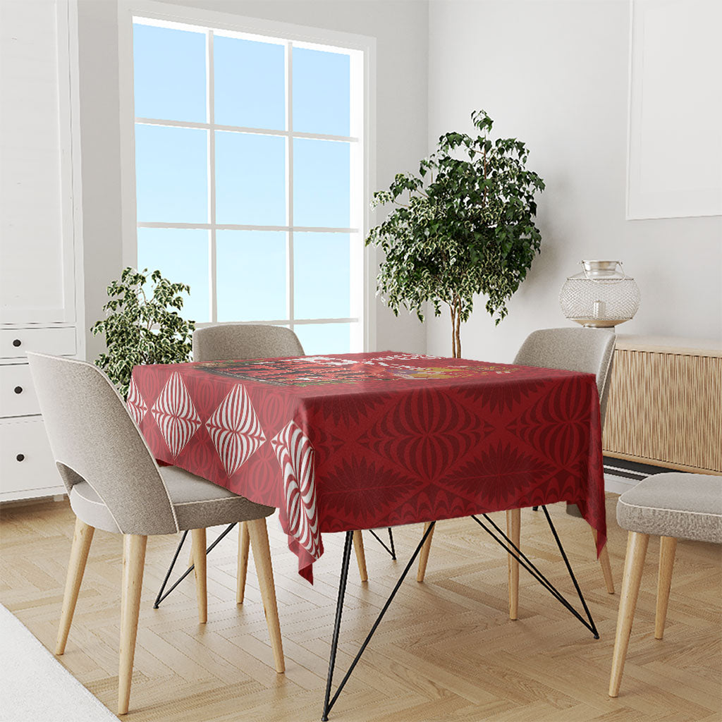 Tonga Rugby Custom Tablecloth 2026 Go Ikale Tahi Ngatu Pattern