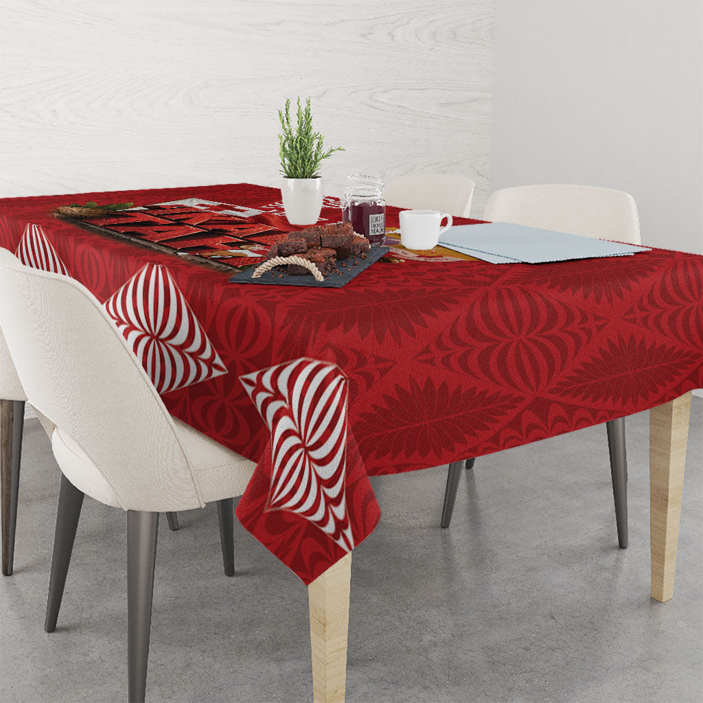Tonga Rugby Custom Tablecloth 2026 Go Ikale Tahi Ngatu Pattern