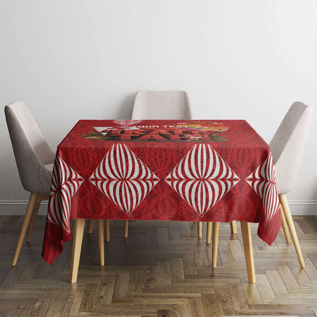 Tonga Rugby Custom Tablecloth 2026 Go Ikale Tahi Ngatu Pattern