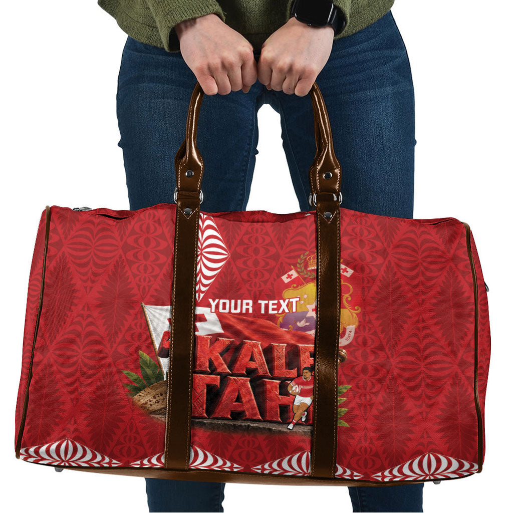 Tonga Rugby Custom Travel Bag 2026 Go Ikale Tahi Ngatu Pattern LT14 Red - Polynesian Pride