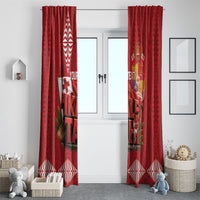 Tonga Rugby Custom Window Curtain 2026 Go Ikale Tahi Ngatu Pattern